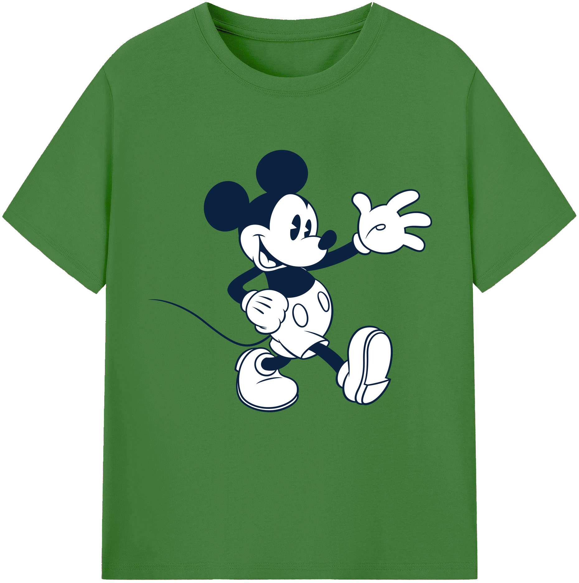 （画像用） ミッキーマウス Mickey Mouse レディースカジュアルプリントTシャツ（綿100％）